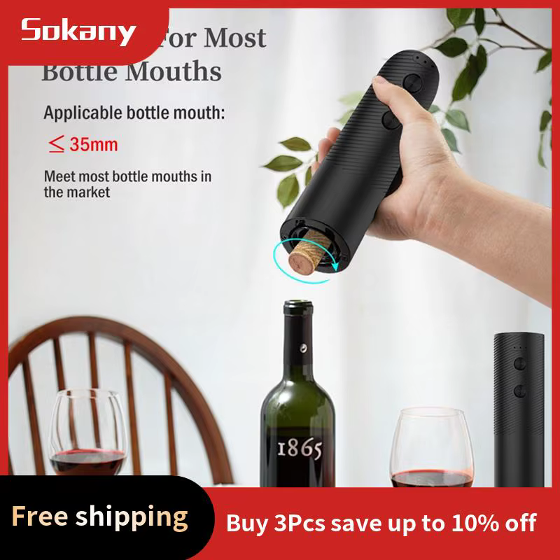 HIM-Red Wine Electric Bottle Opener Corkscrew Automatic Wine Opener Vacuum Wine Stopper Decanter For Bar Kitchen