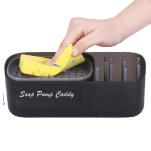 Kitchen Sink Sponge & Soap Holder – Dishwashing Storage Organizer Box