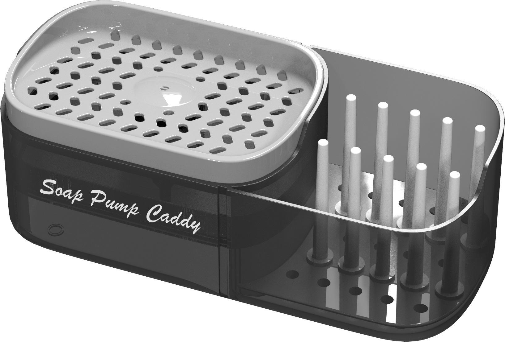 Kitchen Sink Sponge & Soap Holder – Dishwashing Storage Organizer Box