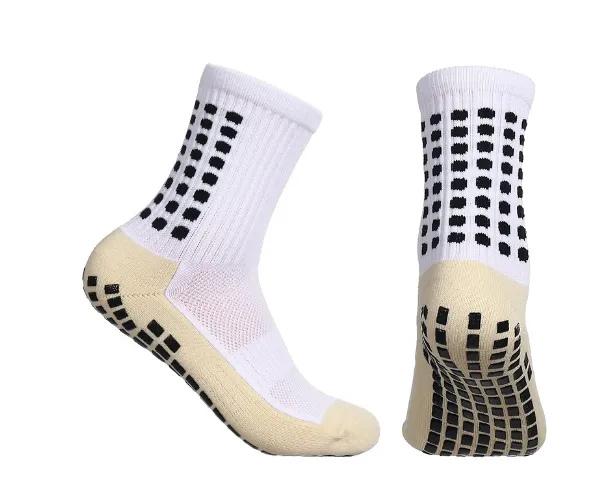 5 Set of White Anti Slip Socks For Football, Basketball, Running, Fitness and Sports